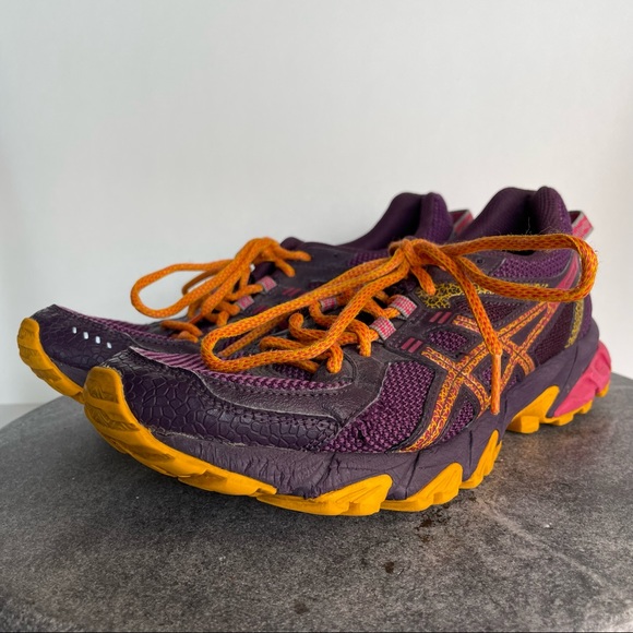 Asics Purple And Orange Athletic Shoes